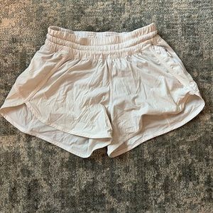 White Lululemon 2.5” Inseam Shorts
